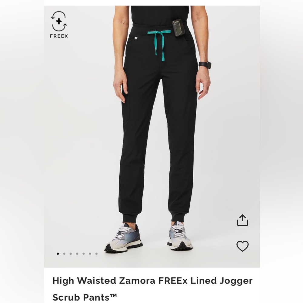 High Waisted FREEx Zamora Jogger Scrub Pants - Black